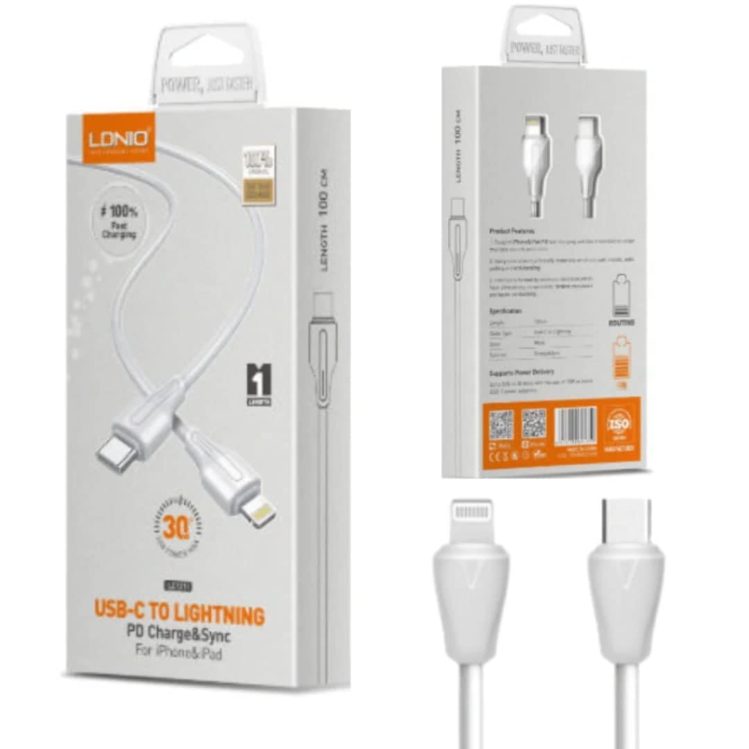 CABLE DE DATOS LDNIO LC121I TIPO C A IPHONE — ENERGÍA