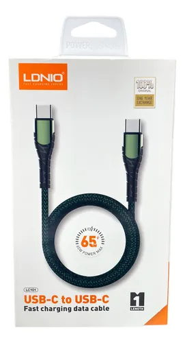 CABLE DE DATOS LDNIO USB-C A USB-C  LC101 — ENERGÍA