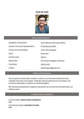 HOJA DE VIDA — SERVICIOS